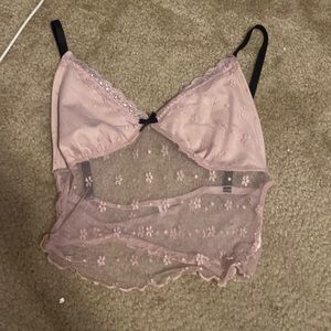 pink lace floral top